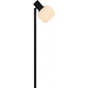 Lampa podłogowa szklany klosz | ZumaLine Stem - Biały/Czarny