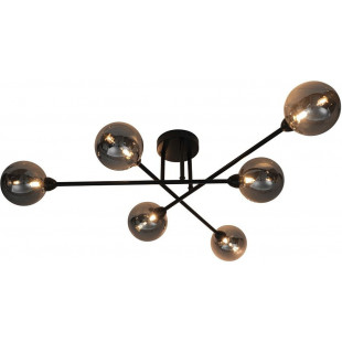 Lampa sufitowa szklana Zumaline Basis | 6 kule | Czarna