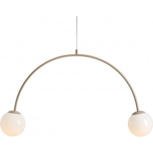 Lampa wisząca UNA Coral - 2 szkła, biały/beż | Aldex