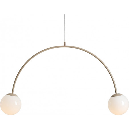 Lampa wisząca UNA Coral - 2 szkła, biały/beż | Aldex