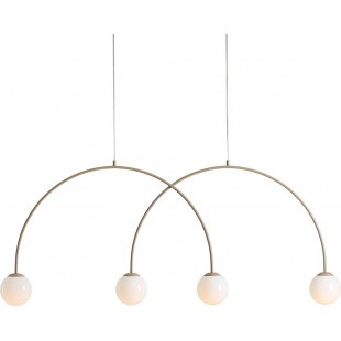 Lampa wisząca UNA Coral - 4 kule szklane, biały/beż | Aldex