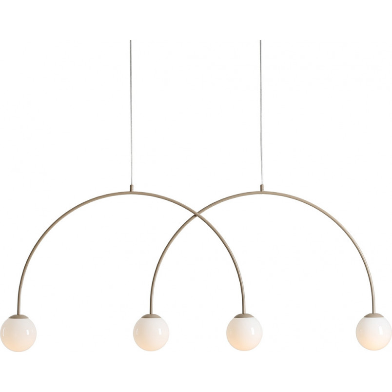 Lampa wisząca UNA Coral - 4 kule szklane, biały/beż | Aldex
