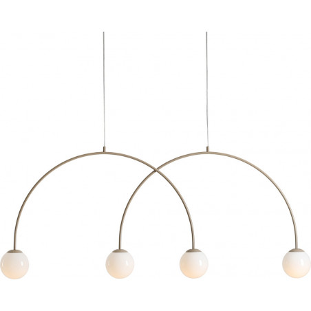 Lampa wisząca UNA Coral - 4 kule szklane, biały/beż | Aldex