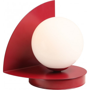Lampa stołowa Loop Aldex - Szklana kula, biało-czerwona | Sklep