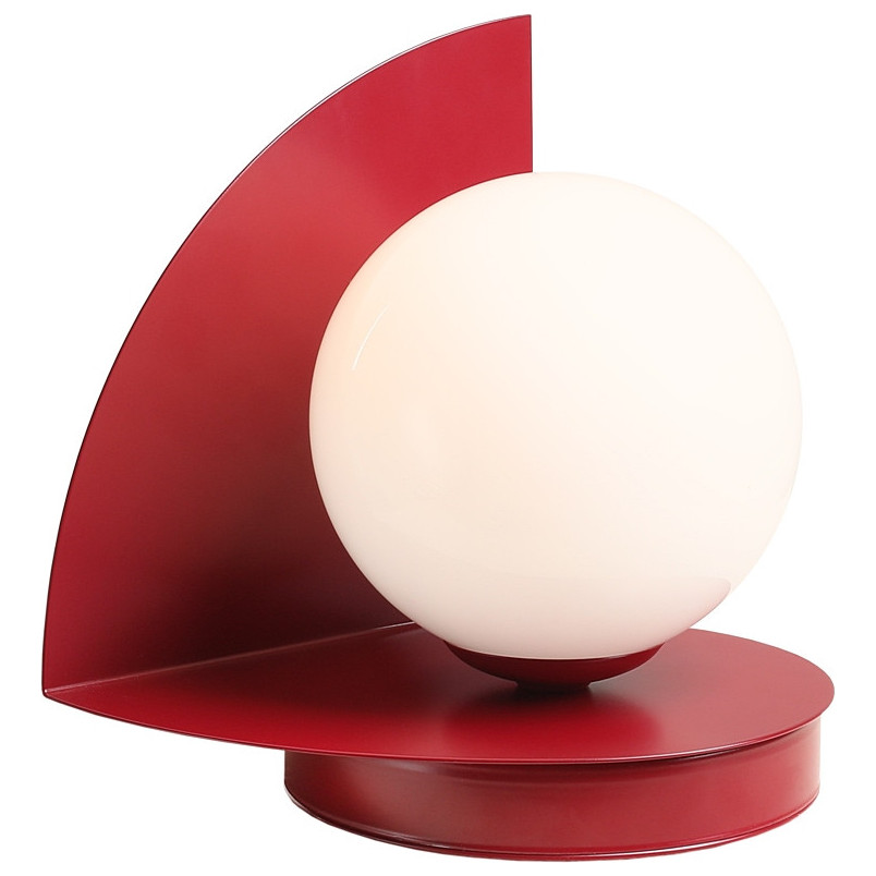 Lampa stołowa Loop Aldex - Szklana kula, biało-czerwona | Sklep