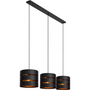 Lampa Wisząca Rosas | 3 punkty, Czarny/Złoto | Lucide