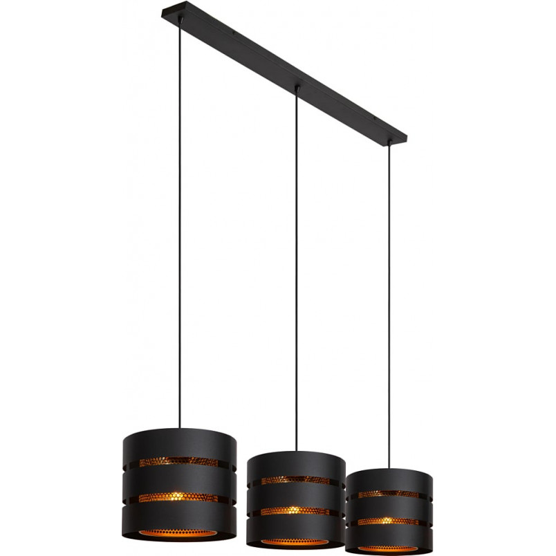 Lampa Wisząca Rosas | 3 punkty, Czarny/Złoto | Lucide
