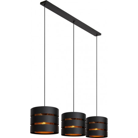 Lampa Wisząca Rosas | 3 punkty, Czarny/Złoto | Lucide