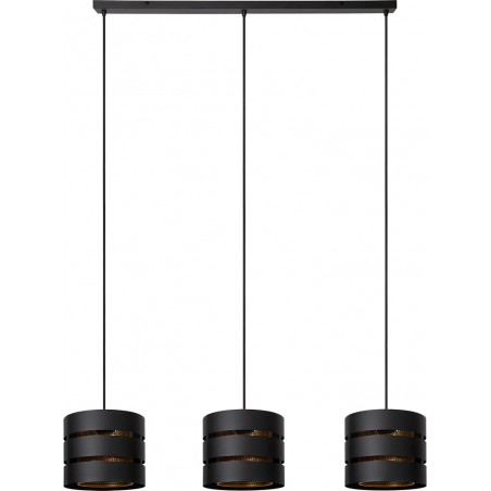 Lampa Wisząca Rosas | 3 punkty, Czarny/Złoto | Lucide