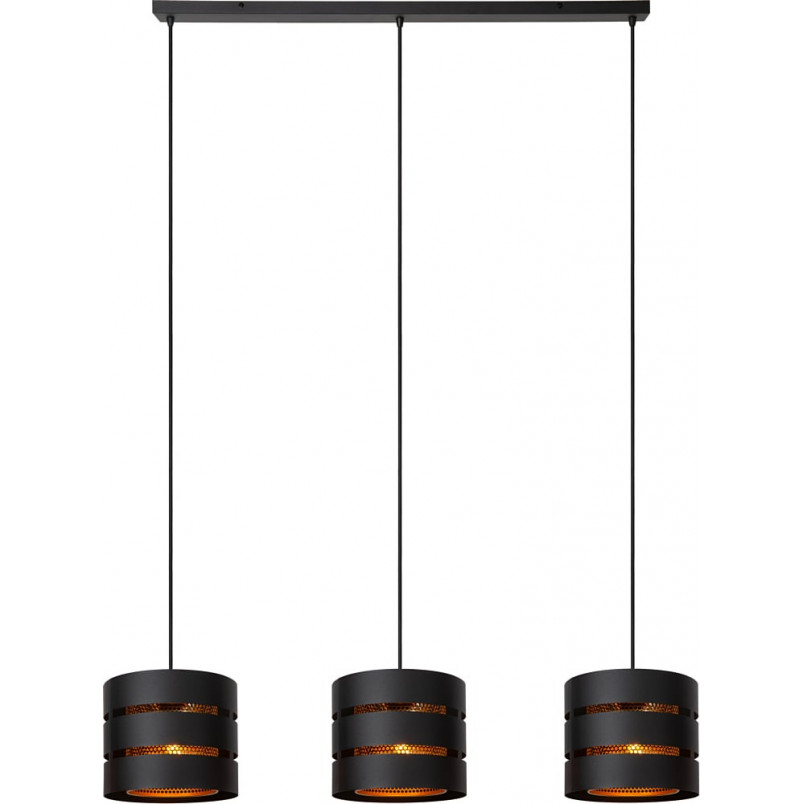 Lampa Wisząca Rosas | 3 punkty, Czarny/Złoto | Lucide