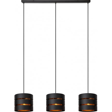Lampa Wisząca Rosas | 3 punkty, Czarny/Złoto | Lucide