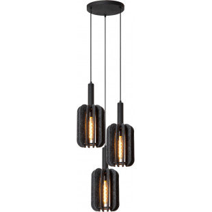 Lampa wisząca filcowa 3 punktowa Rafal 50cm szara Lucide