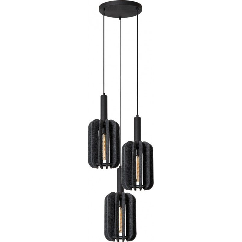 Lampa wisząca filcowa 3 punktowa Rafał szara | Lucide