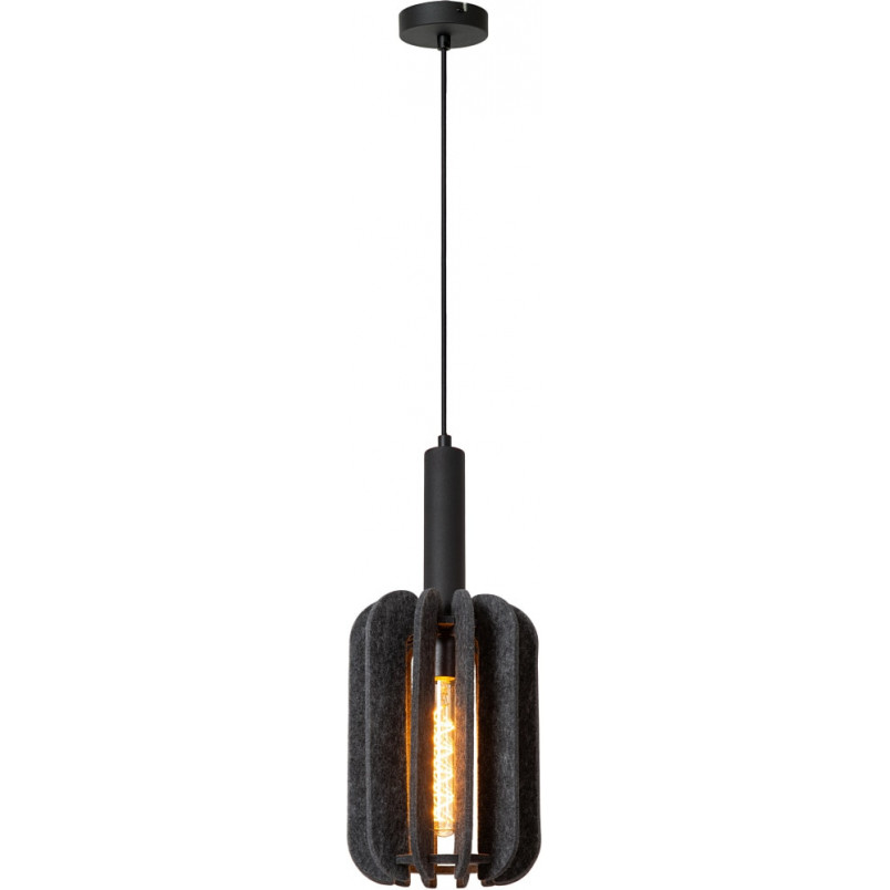 Lampa wisząca filcowa Rafal szara | Lucide - Loftowa elegancja