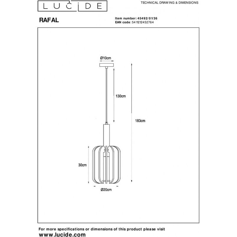 Lampa wisząca filcowa Rafal szara | Lucide - Loftowa elegancja