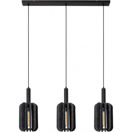 Lampa Wisząca Rafal - 3 punkty, Szara, Filc Lucide | Kup Teraz