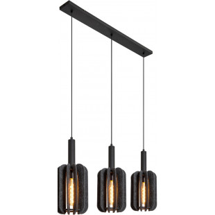 Lampa Wisząca Rafal - 3 punkty, Szara, Filc Lucide | Kup Teraz
