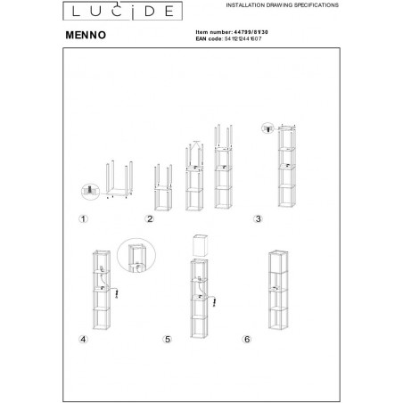 Lampa podłogowa Menno | Lucide | Kremowa z ładowarką