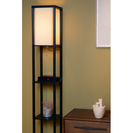 Lampa podłogowa Menno | Lucide | Kremowa z ładowarką