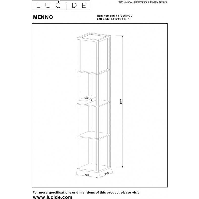 Lampa podłogowa Menno | Lucide | Kremowa z ładowarką