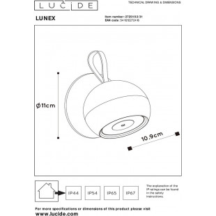 Lampa zewnętrzna LED Lunex - nowoczesny kinkiet Lucide