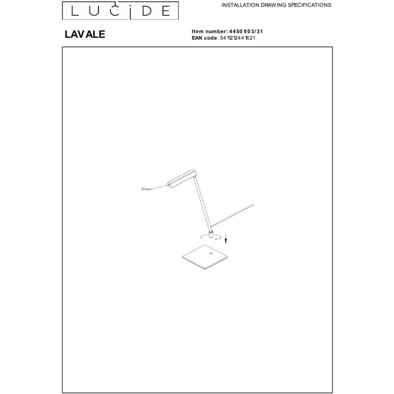Lampa biurkowa LED biała Lucide Lavale - Nowoczesny design