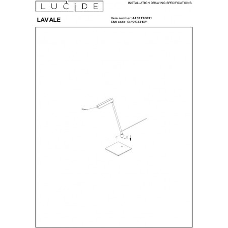 Lampa biurkowa LED biała Lucide Lavale - Nowoczesny design