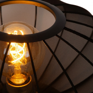 Lampa stołowa Corina | Czarna z abażurem | Lucide