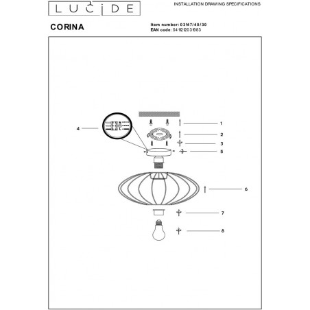 Plafon Corina czarny Lucide | Materiałowy, E27, 40cm