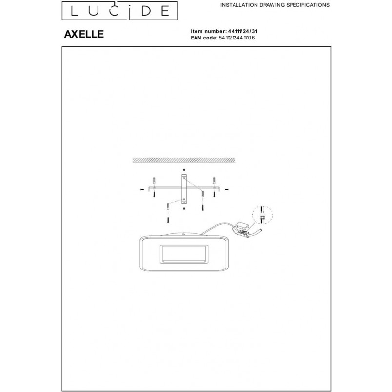 Plafon LED Axelle Square - nowoczesne oświetlenie Lucide