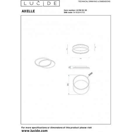 Plafon LED Axelle Round - nowoczesne oświetlenie czarne Lucide