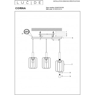 Lampa wisząca Corina III | Japandi, kremowa | Lucide