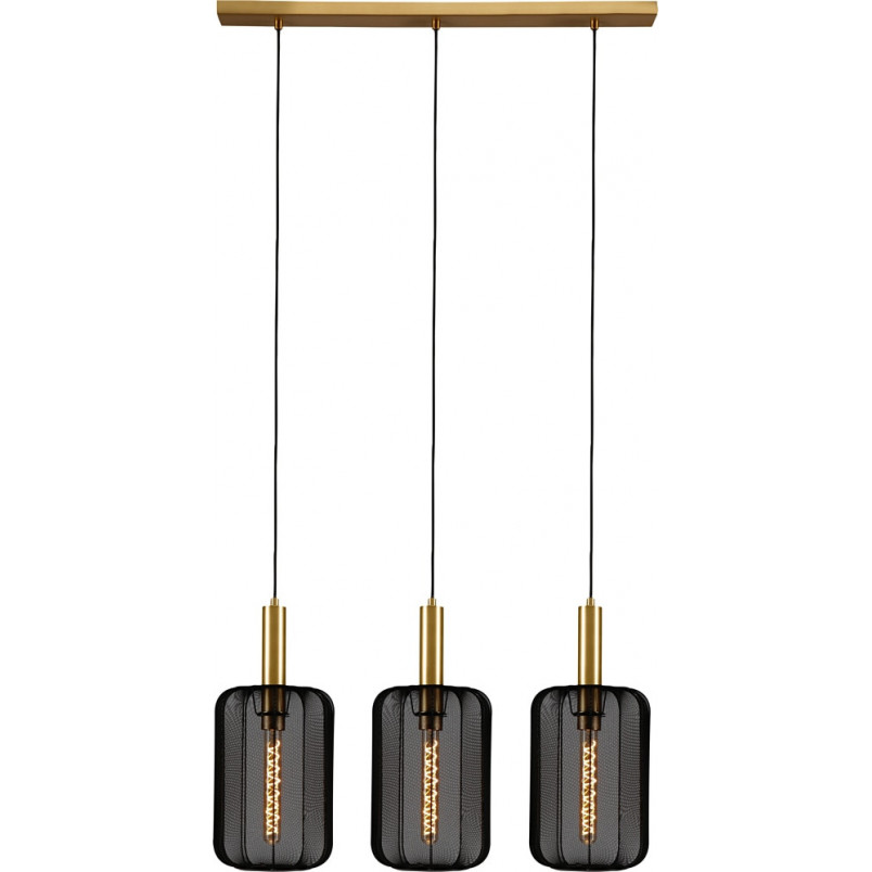 Lampa wisząca Corina III | Czarna z złotem | Lucide