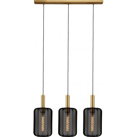 Lampa wisząca Corina III | Czarna z złotem | Lucide