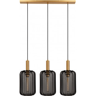Lampa wisząca Corina III | Czarna z złotem | Lucide