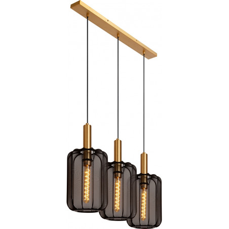 Lampa wisząca Corina III | Czarna z złotem | Lucide