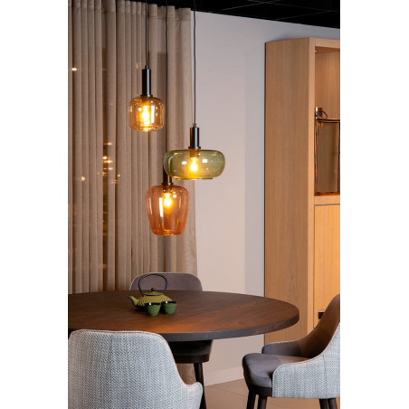 Lampa wisząca Ilona | Szklana, kolorowa, 3xE27 | Lucide