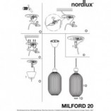 Lampa wisząca Milford biała Nordlux | E27, szkło