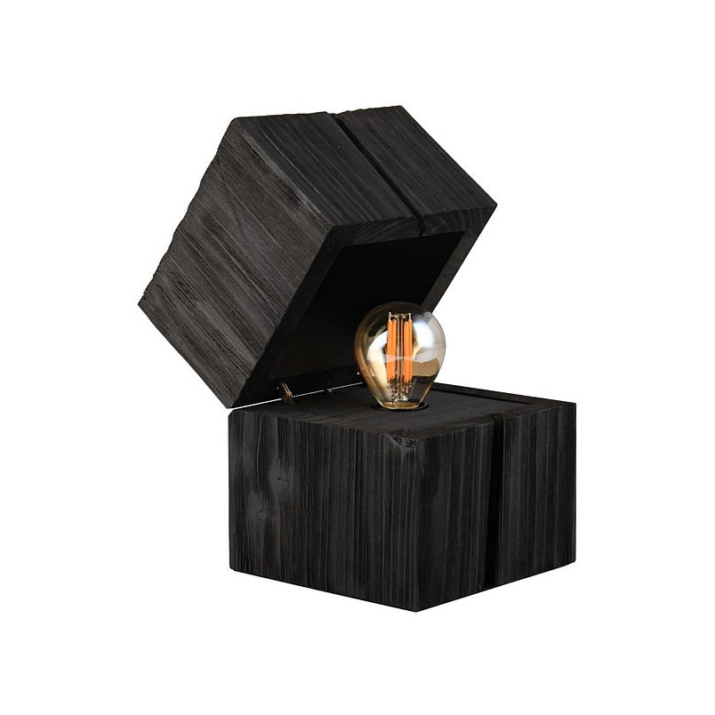 Lampa drewniana Trio Treasure czarna - Skandynawski design