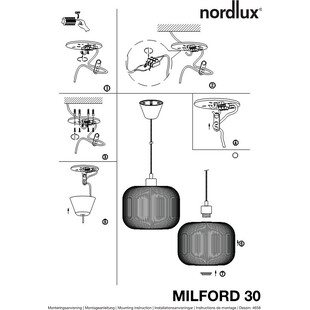 Lampa wisząca Milford biała Nordlux | Szkło, E27