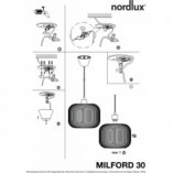 Lampa wisząca Milford biała Nordlux | Szkło, E27