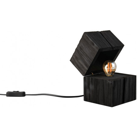 Lampa drewniana Trio Treasure czarna - Skandynawski design