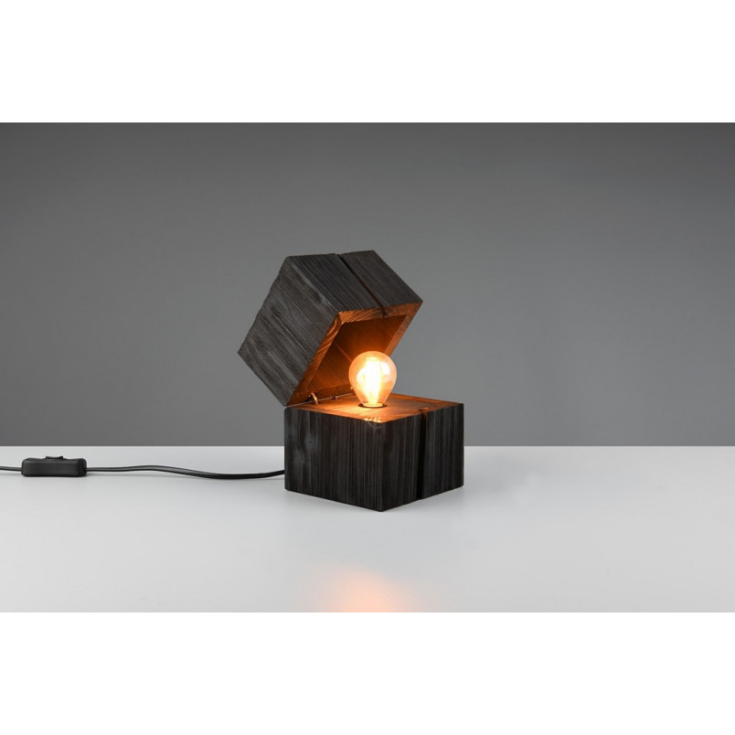 Lampa drewniana Trio Treasure czarna - Skandynawski design
