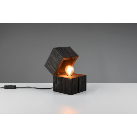 Lampa drewniana Trio Treasure czarna - Skandynawski design