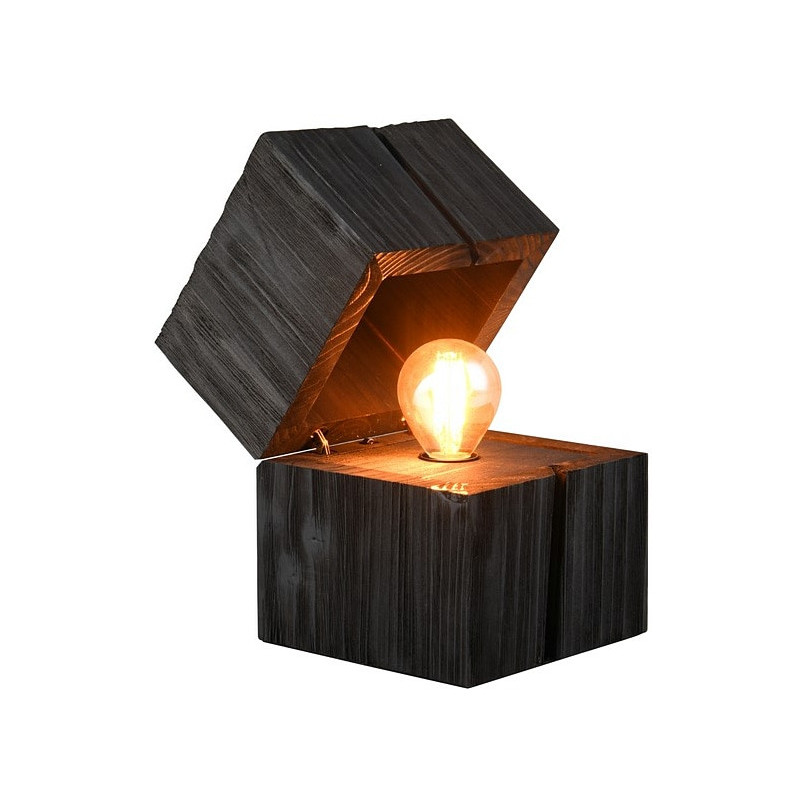 Lampa drewniana Trio Treasure czarna - Skandynawski design