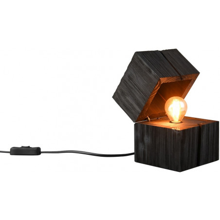 Lampa drewniana Trio Treasure czarna - Skandynawski design