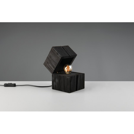 Lampa drewniana Trio Treasure czarna - Skandynawski design