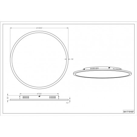 Plafon LED Trio Yuma: Ściemnianie pilotem | 100cm