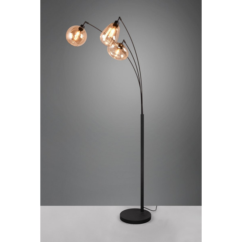 Lumina Trio: Lampa podłogowa z 3 szklanymi kloszami | Retro Design