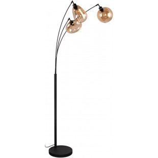Lampa łukowa Lumina bursztynowy / czarny mat do salonu, sypialni czy gabinetu